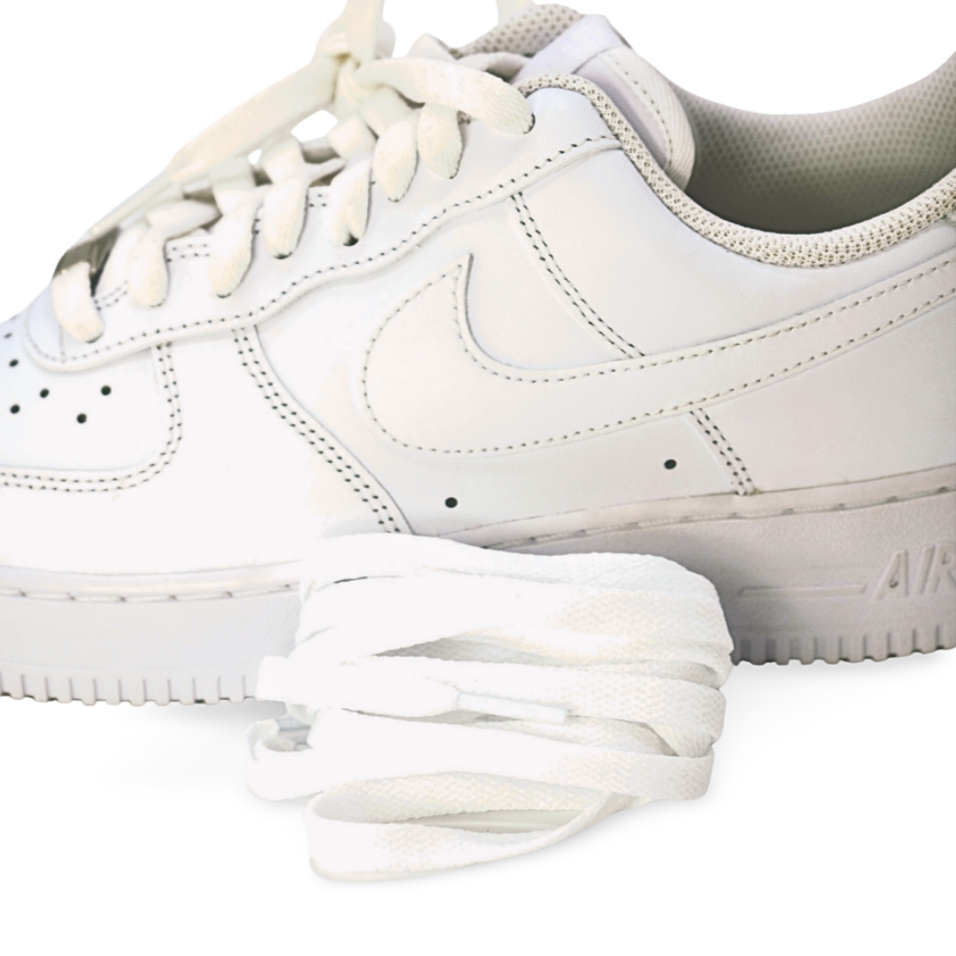 White flat laces